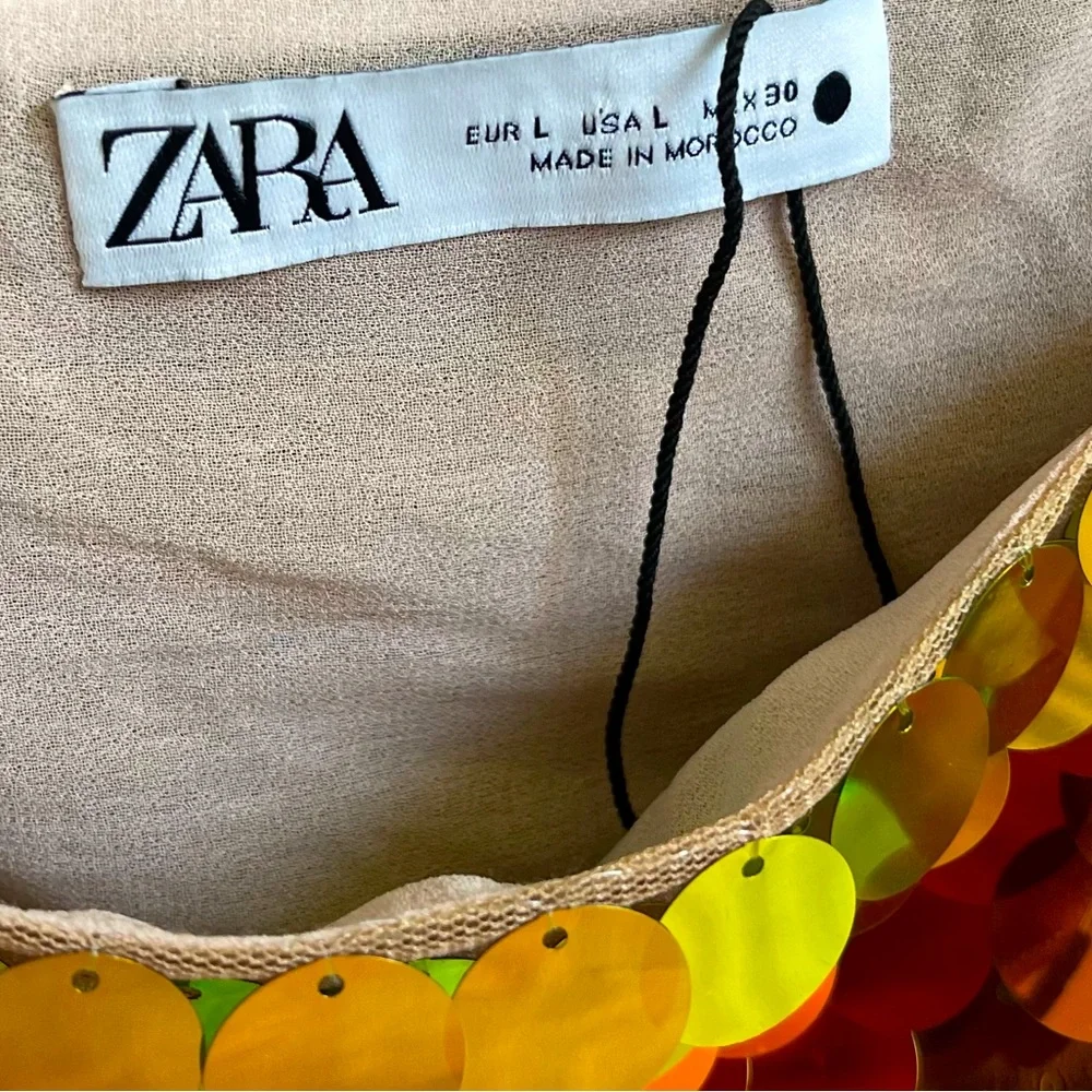 Zara Sequin Crop Top - Picture 7 of 8